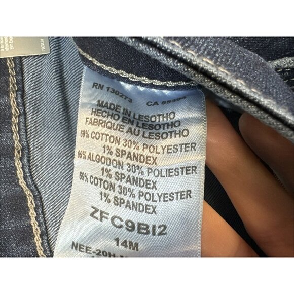 Lee Riders Indigo Deep Dyed Womens Mid-Rise Slim Fit Jeans 14M Blue Stretch Dark - Picture 4 of 13